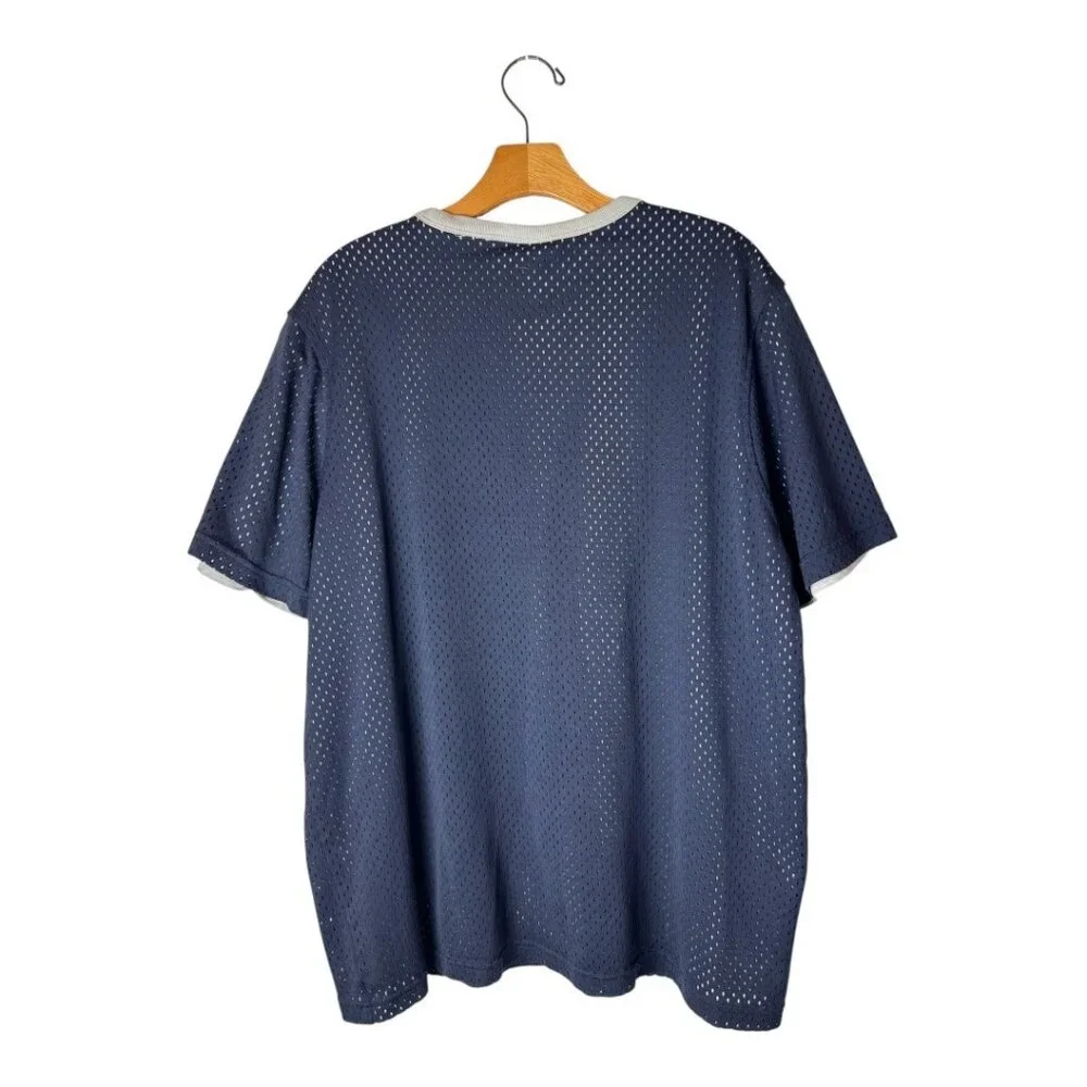 Champion Shirt Men XL Blue Gray Logo Reversible Mesh Short Sleeve Tee Athleisure - Picture 3 of 8